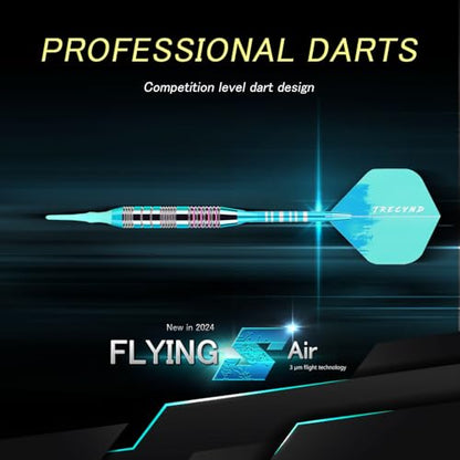 Soft Tip Darts Set 3 Aluminum Shaft Professional Darts Plastic Tip Sets 2BA Replacement Tips + Extra 3 Dart Flights 3 Replace Plastic Shafts for Electronic Dart Board - color: GREEN-BLUE