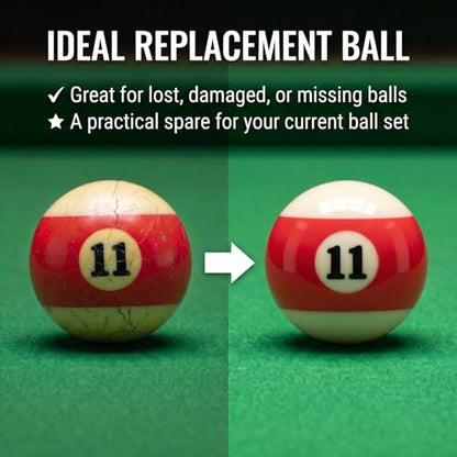 KONLLEN Single Replacement Pool Ball – 2-1/4" Regulation Size & Weight Billiard Ball Made of Phenolic Resin (Choose 1–15 or Cue Ball) - color: #11