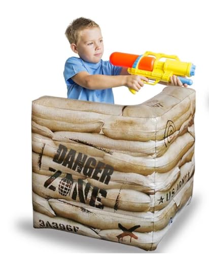 Combat Battlefield Compatible with Laser tag, Water Gun, Dart Gun, Perfect for Boys and Girls Birthday Activities (Battle INFLATABLES Combat war Zone Battlefield Activity)