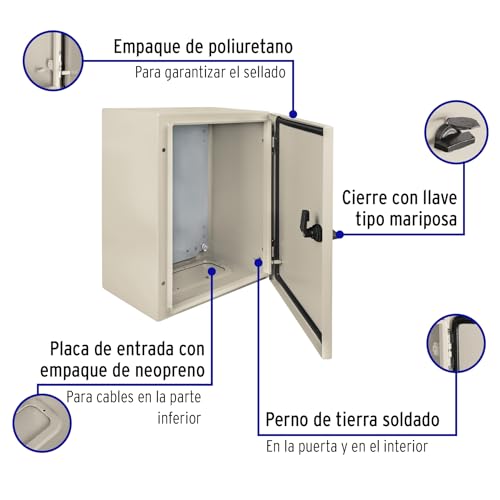 Volteck Metal Cabinet, 400 x 300 mm, Powder Coated, Includes Shelves