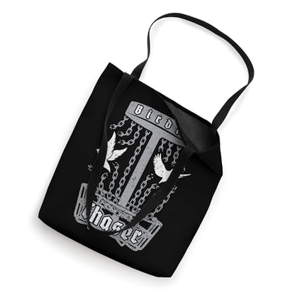 Birdie Chaser Disc Golf Frolf Doves Breaking Basket Chains Tote Bag