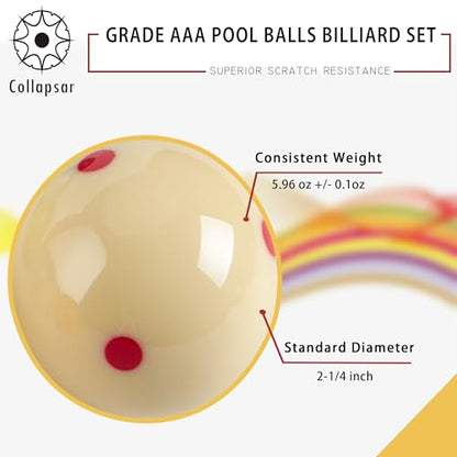 Collapsar Deluxe 2-1/4" Billiard Pool Balls Marble-Swirl Style Billiards Ball Complete 16 Ball Set (Several Style Available) - style: PRO Premium