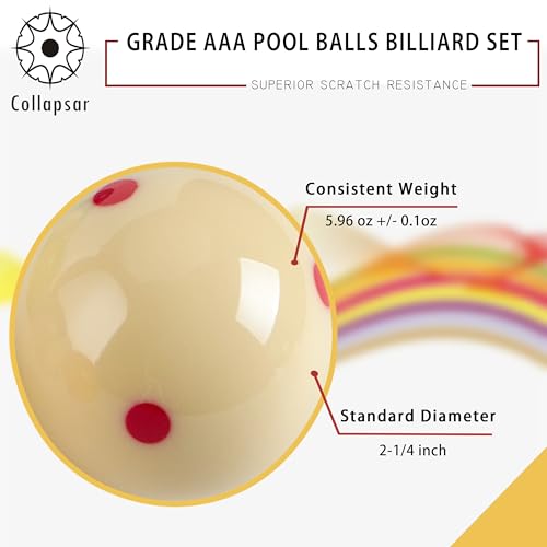 Collapsar Deluxe 2-1/4" Billiard Pool Balls Marble-Swirl Style Billiards Ball Complete 16 Ball Set (Several Style Available) - style: PRO Premium