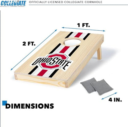 Wild Sports College Portable Size 1' x 2' Solid Wood Cornhole Set with Direct Print HD Team Graphics – Travel Size