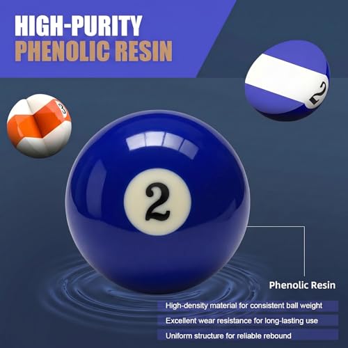 KONLLEN Single Replacement Pool Ball – 2-1/4" Regulation Size & Weight Billiard Ball Made of Phenolic Resin (Choose 1–15 or Cue Ball) - color: #2