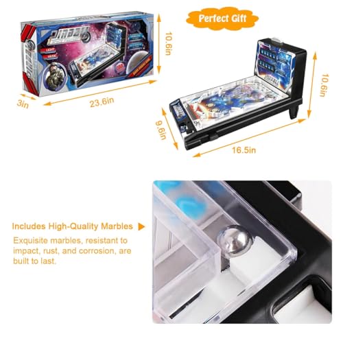 Super Pinball Machine Game - Electronic Arcade Toy with Digital Scoreboard, The Ultimate Mini Tabletop Pinball Game for Teens Kids, Ideal