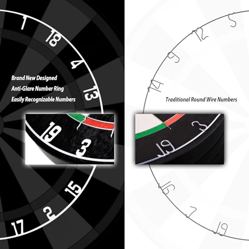 Dartboard with Staple-Free Bullseye Easily Recognizable Numbers 18g Steel Tip Darts Set 12 Steel Tip Darts 18g Mounting Kits Include - style: DB - N