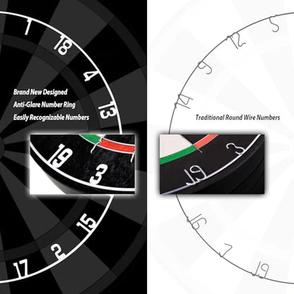 Dartboard with Staple-Free Bullseye Easily Recognizable Numbers 18g Steel Tip Darts Set 12 Steel Tip Darts 18g Mounting Kits Include - style: DB - N