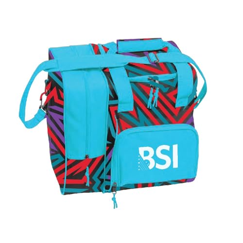 BSI Deluxe Single Ball Tote Bowling Bag with Shoe Compartment & Accessory Storage - color: Teal