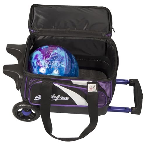 KR Strikeforce Cruiser Single Bowling Ball, Shoe and Accessory Roller Bowling Bag - color: Purple/White/Black