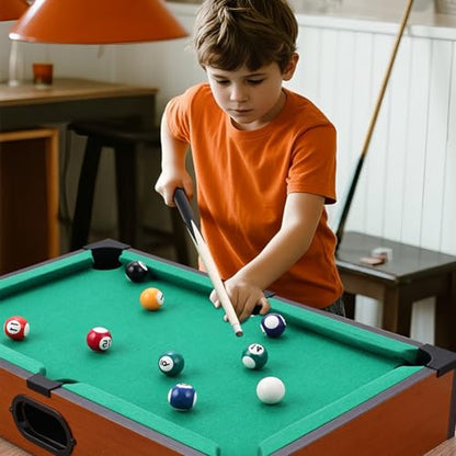 Mini Pool Table Toy – Portable Billiards Game Table for Kids & Adults, Desktop Billiard with Balls & Sticks, Family Game Night Gift for Boys Girls - color: Style B