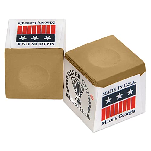 Silver Cup Billiard CHALK - ONE DOZEN - color: Brown