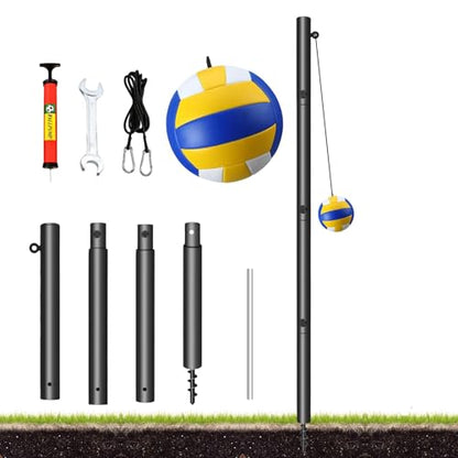 Tetherball Set for Adults and Dog with Tetherball Ball, Rope and Pole, Heavy Duty Tetherball Pole Set Family Fun Portable Outdoor Game for Backyard, Lawn, Sand and Beach