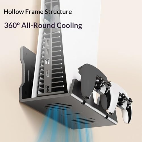 Multi Functional Controller Wall Mount Rack with Storage Compartment and Enhanced Cooling Systems Game Accessories Stand Multi-Functional Wall-Mounted Game Controller Storage Rack