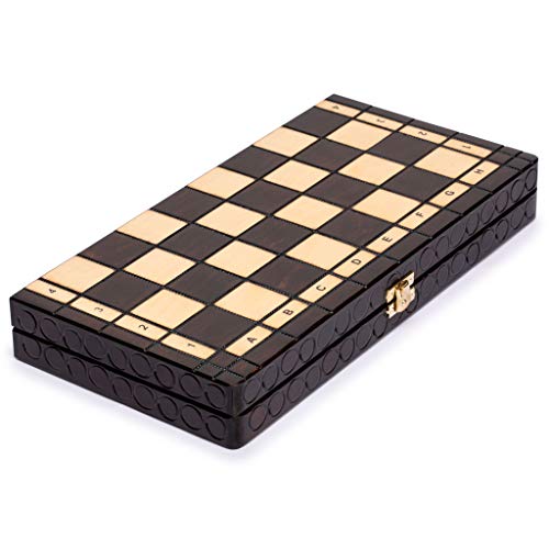 Husaria European International Chess Wooden Game Set, King's Classic - 13.8 Inches Medium Size Chess Set with Handcrafted Chessmen and Felted Folding Board - size: 13.8 Inch Classic