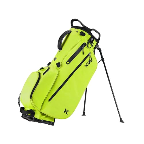 KVV Lightweight Golf Stand Bag with 7 Way Full-Length Dividers, 5 Zippered Pockets, Automatically Adjustable Dual Straps，Elegant Design - color: Lime
