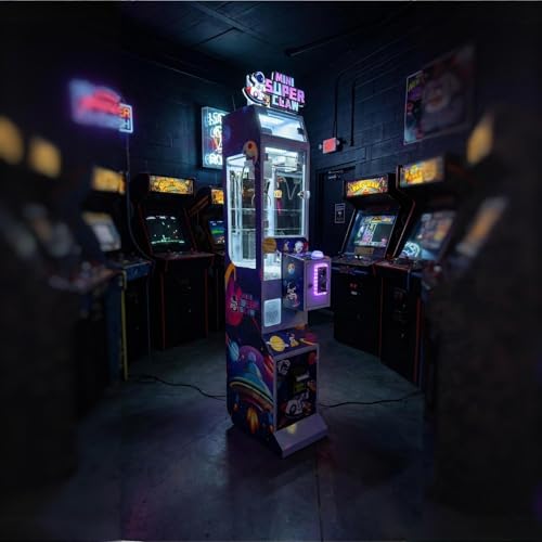Mini Claw Machine - Coin & Bill Operated Vending Unit - Arcade Style Prize Dispenser for Events,Stores or Game Rooms - Space Theme