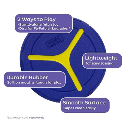 Outward Hound FlyFetch Disc Dog Toy, Durable Rubber, Stand-Alone or Replacement Discs for Launcher, 5", 2-Pack - color: Replacement Disc Purple