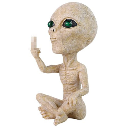 Solar Light Alien Statues Sculpture，Funny UFO Extraterrestrial Figurine for Home Garden Yard Art Outdoor Decoration.