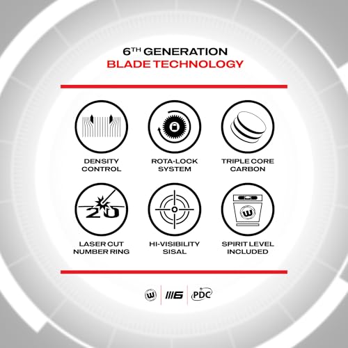 WINMAU Professional Bristle Dartboard - PDC Tournament Board with Official Tournament Specifications - Available in Blade 6 Single, Dual, Triple Core & Blade X Generations