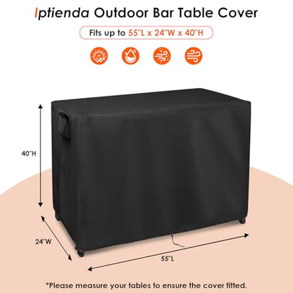 Outdoor Table Cover for Patio Prep Tables, 55inch Bar Table Cover Waterproof for Bar Furniture,Grill Cart,Kitchen Island Tables-55"L x 24"W x 40"H