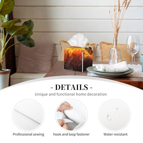 Darts Board in Fire Isolated On Black Background Square Leather Tissue Box Cover - Premium Decorative Organizer with Non-Slip Base for Bathroom Vanity, Nightstand & Countertop