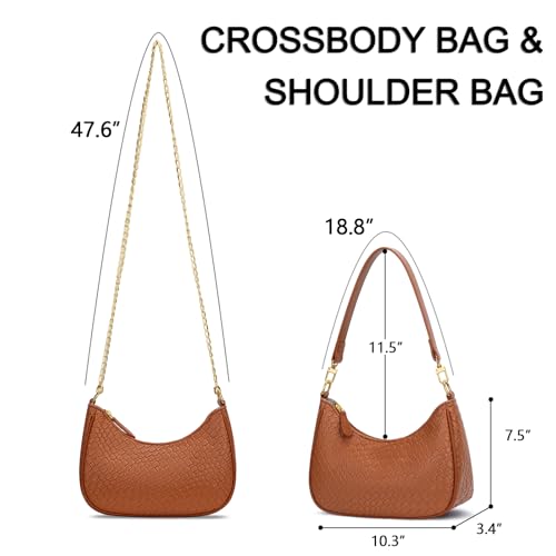 KKXIU Shoulder Bag for Women Cute Hobo Purses and Handbags Retro Clutch Underarm Purse | Cute - color: B-brown