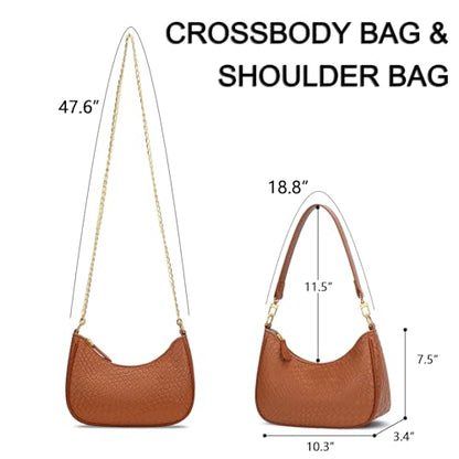 KKXIU Shoulder Bag for Women Cute Hobo Purses and Handbags Retro Clutch Underarm Purse | Cute - color: B-brown