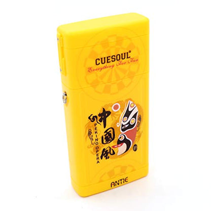 CUESOUL ANTIE Hard Dart Case with Peking Opera Mask Design and Dart Flights Case for Your Choice - color: Dart Case-Yellow