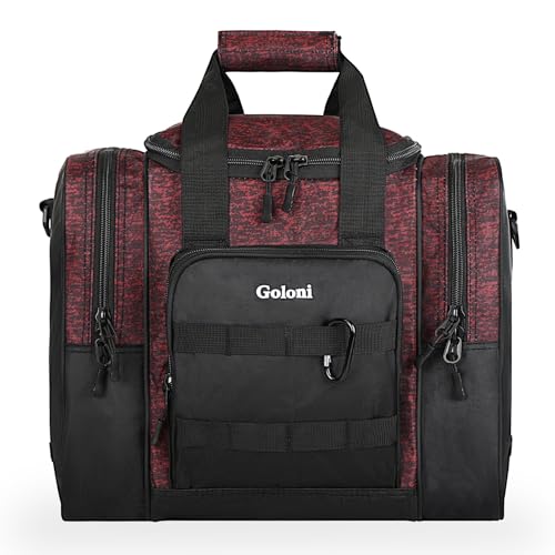 Goloni 1 Ball Bowling Bag for Men, Durable Bowling Tote with Padded Holder & Ventilated Shoe Compartment (Fits Size 14) - color: Red