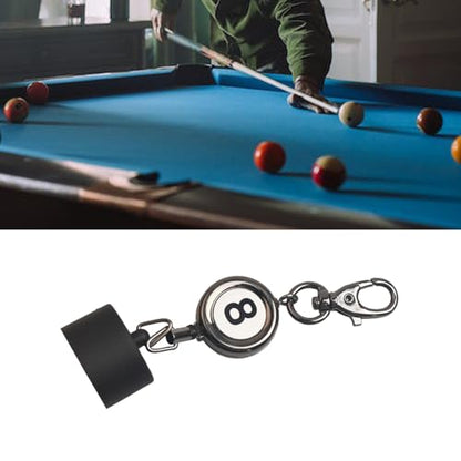 LAKE OF FIRE Billiard Chalk Holder，Pool Chalk Holder with Retractable Key Ring,Pool Table Accessories for Billiard Lovers - style: Round