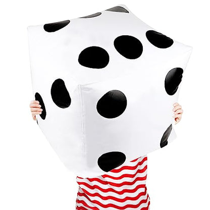 CCINEE 20 Inch Jumbo Inflatable Dice,White and Black Giant Inflatable Dice for Indoor Outdoor Broad Game Ludo and Pool Party Decoration,1 Pcs - size: 1 Pcs