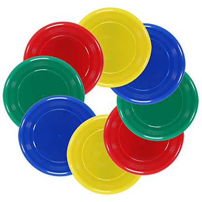 Flying Disc - 9Inch Plastic Flying Disc for Discs Set of 8 Flying Disc Bulk (95 Gram) | Disc Bulk (95 Gram), Support DIY Design|Strong|Durabel|No Chemical Smell | 4 Color Combinations | 8 Pack Flying Disc Set