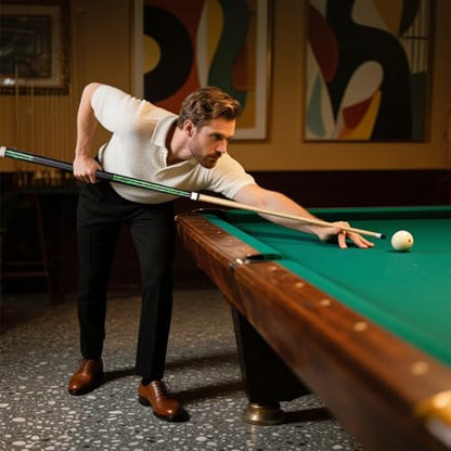 LOTKEY Pool Stick,Pool Cue Sticks 58'' Solid Canadian Maple Wood Extra 2 Pool Chalk and Gloves Included Durable for Professional Billiard Players (Green)