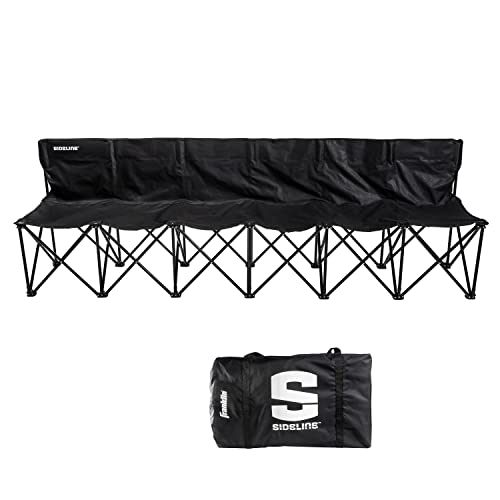 Franklin Sports Sideline Team Bench - Collapsible Sports Bench - Easy Assembly - Pop Up Black, 6 Person