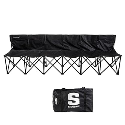 Franklin Sports Sideline Team Bench - Collapsible Sports Bench - Easy Assembly - Pop Up Black, 6 Person