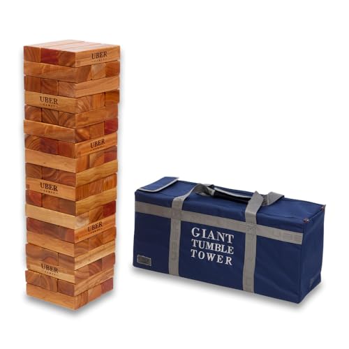 Uber Games Giant Tumble Tower in Storage Bag - Varnished Hardwood