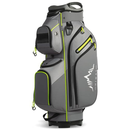 uniHimal Golf Cart Bag, 15 Way Organizer Divider Top with Handles | 15 Separate Compartments,Extra Storage Pockets,Rain Cover,Comfortable carry handles,Tough Abrasion‑Resistant Materials - color: Grey