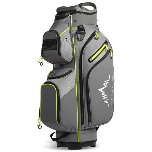 uniHimal Golf Cart Bag, 15 Way Organizer Divider Top with Handles | 15 Separate Compartments,Extra Storage Pockets,Rain Cover,Comfortable carry handles,Tough Abrasion‑Resistant Materials - color: Grey