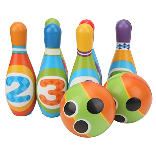 Kids Bowling Set, Soft Polyurethane Foam Bowling Pins and Balls with Rounded Edges, Indoor Parent - Child Interactive Toy for Toddlers and Preschoolers Ages 3+