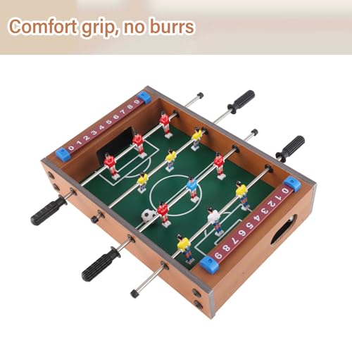 Foosball Table, 13.4 Inch Portable Interactive 4 Rows Table Soccer Game, Tabletop Soccer with 2 Balls and Player Cues for Family Game Rooms Adults Kids