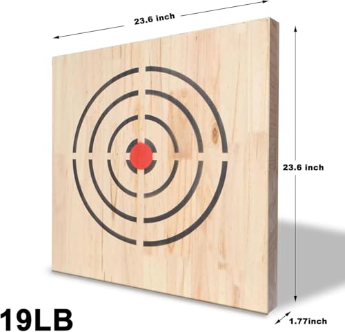 Wooden Axe Throwing Target with Handle & Chain Knife Throwing Target with KnifeThrowing with Steel Chain