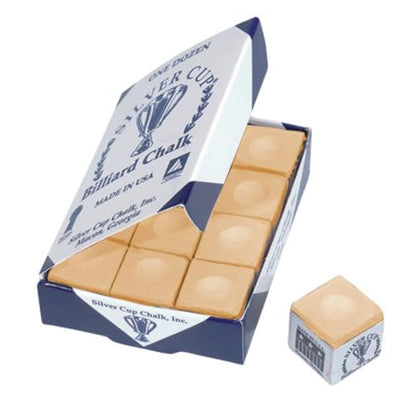 Silver Cup Billiard CHALK - ONE DOZEN - color: Tan