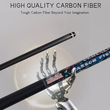 58" 19-20oz 2-Piece Carbon Pool Cue Stick 11.8mm Tip Billiard Carbon Fiber Clue, Billiard Supplies 1/2 Joint Handmade Straight Fit Ball/Black Eight, Nine Balls 19-20oz (Play Cue) - color: Black-3