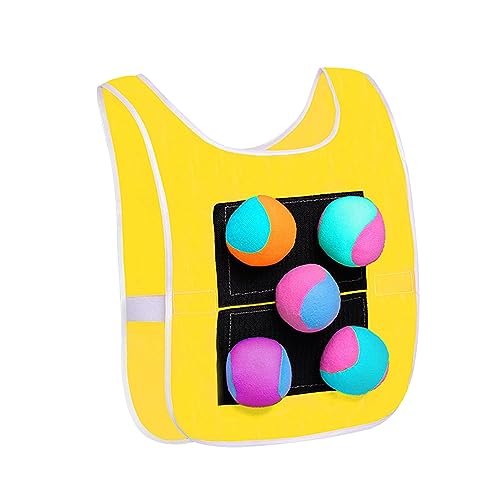 kowaku Dodgeball Game Set Toss Game Kids Dodgeball Tag Sticky Ball Vest Vest Sport Props Oxford Cloth Material for Active Play Suitable for Outdoor - color: Yellow Adults
