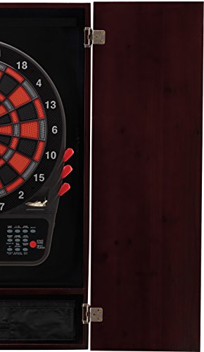 Viper Metropolitan Solid Wood Cabinet & Electronic Dartboard Play-Ready Bundle - color: Mahogany, style: Premium Set