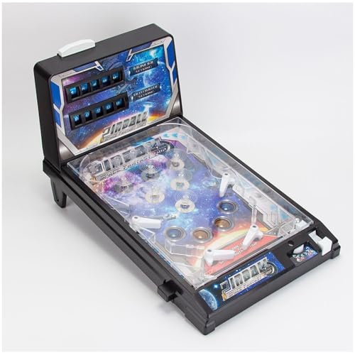 Electronic Pinball Machine Toy, Interactive Tabletop Pinball Game with Lights & Sounds, Mini Arcade Machine for Home