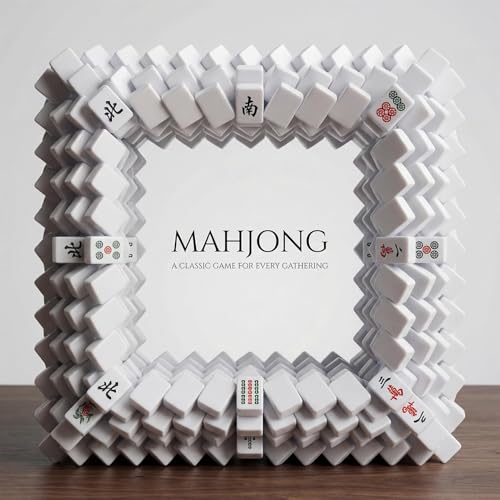 American Mahjong Tile Set, 166 White Tiles Mahjong Set, 4 Transparent All-in-One Racks/Pushers, Complete Game Set with Purple Printed Carrying Bag - color: Purple
