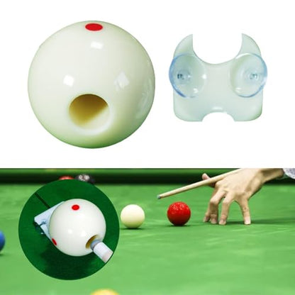 Cue Billiard Practice Ball with Hole for Practice and Aiming - size: Large for Eight Ball