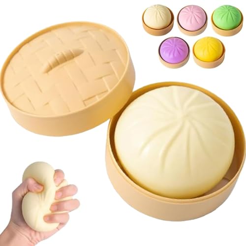 Colorful Dumpling Stress Balls Fidget Toys for Adults & Teens, Mystery Soft Dumpling Squeeze Toy Box, Sensory Stress Relief Squeeze Toys (White) - color: White